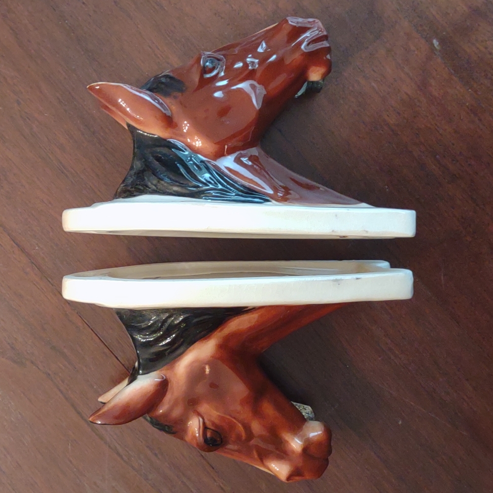 Vintage Horse Head Wall Pockets - Picture 3 of 8
